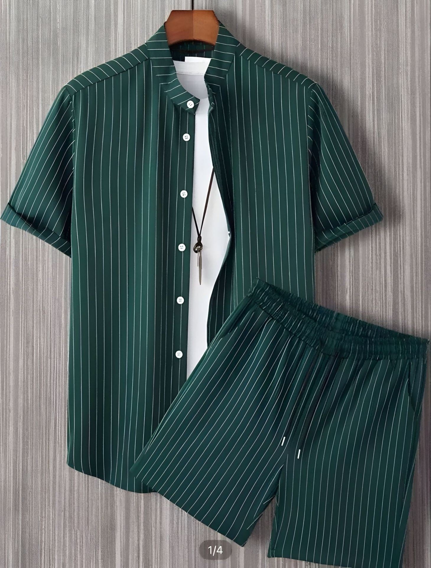Beach Style Short Sleeve Shirt Men's Suit