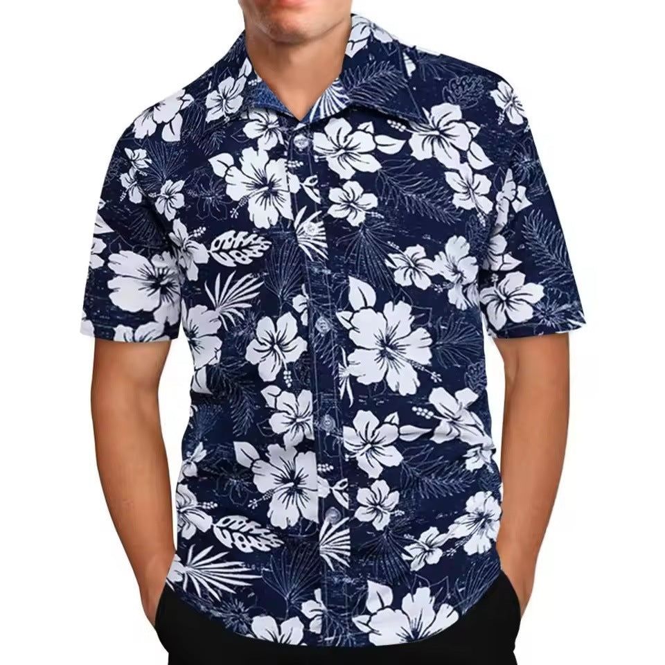 Men's Shirt Printed Beach Short Sleeve Top