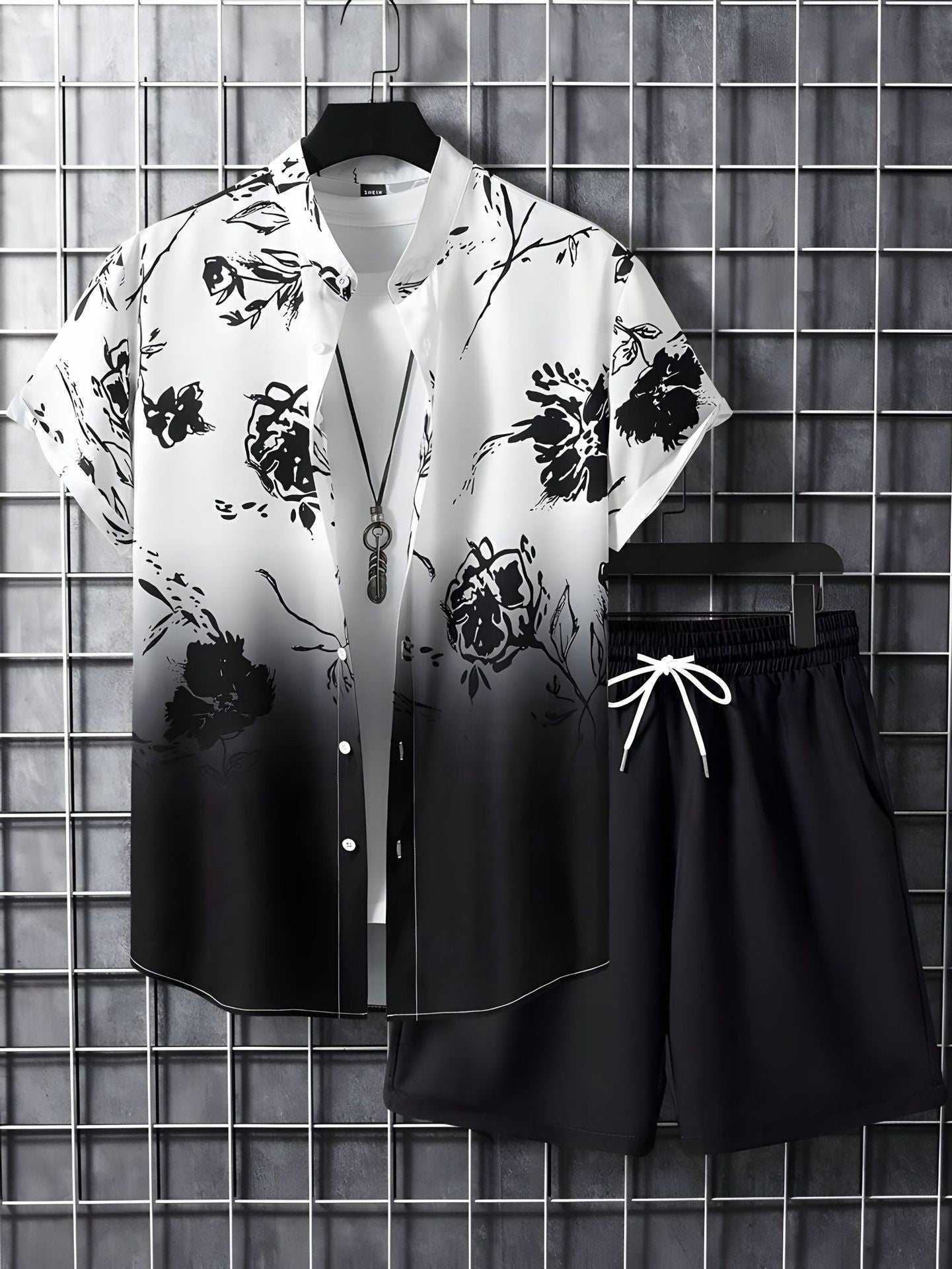 Beach Style Short Sleeve Shirt Men's Suit